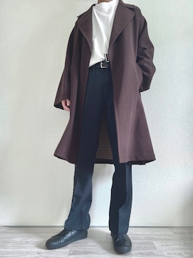 「BEAMS（ビームス）のアイテム（チェスターコート）」を使った、だいさん（メンズ・180cm）の秋コーディネート