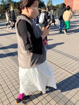 「MERLOT（メルロー）のアイテム（ニット/セーター）」を使った、maicccさん（レディース・158cm）の冬コーディネート