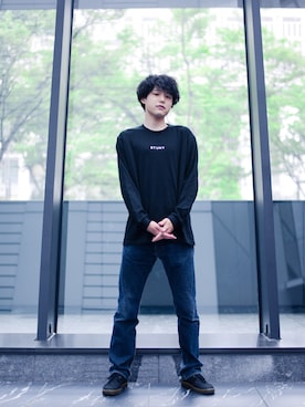 「Dr. Martens（ドクターマーチン）のアイテム（スニーカー）」を使った、STUNYさん（メンズ・177cm）の夏コーディネート
