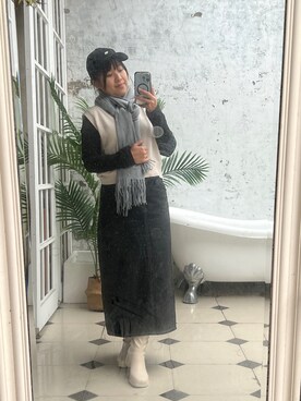 「NET（ネット）のアイテム」を使った、憶さん（レディース・157cm）の冬コーディネート