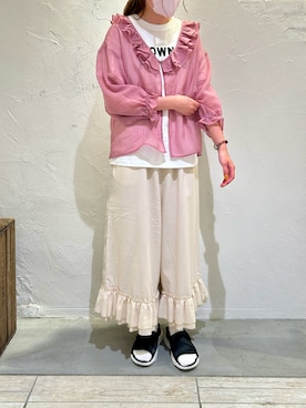 「オフホワイト」｜「アイテム（サンダル）」を使った、sukoさん（レディース・163cm）の秋コーディネート