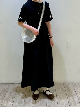 「ehka sopo（エヘカソポ）のアイテム（ジャンパースカート）」を使った、sukoさん（レディース・163cm）の春コーディネート