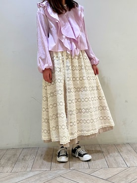 「リバーシブル」｜「アイテム（スカート）」を使った、sukoさん（レディース・163cm）の冬コーディネート