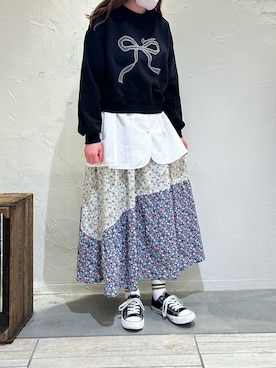 「パッチワーク柄」｜sukoさん（レディース・163cm）の冬コーディネート