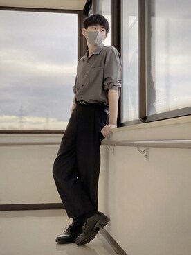 「GU（ジーユー）のアイテム（シューズ、ブラック系）」を使った、TKCoordinateViewさん（メンズ・180cm）の秋コーディネート