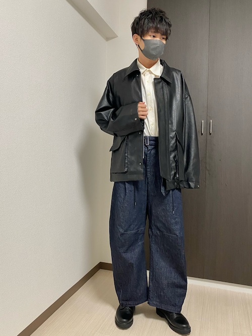 WYM FAUX LEATHER MILITARY BLOUSON ジャケット・アウター