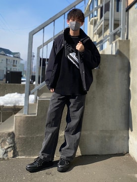 「EDWIN（エドウィン）のアイテム（シューズ）」を使った、TKCoordinateViewさん（メンズ・180cm）の冬コーディネート