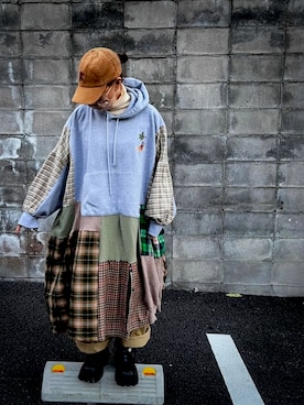 「アイテム（チノパンツ）」を使った、savieさん（レディース・155cm）の冬コーディネート