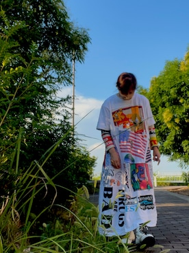 「remakeのアイテム（ワンピース）」を使った、savieさん（レディース・155cm・60代）の夏コーディネート