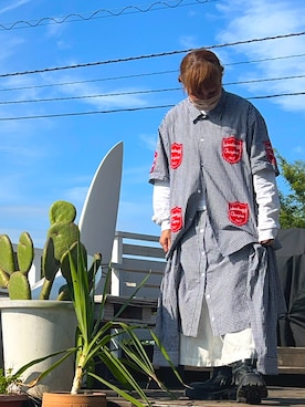 「orSlow（オアスロウ）のアイテム」を使った、savieさん（レディース・155cm）の夏コーディネート