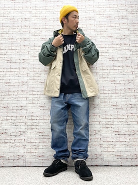 「EDWIN（エドウィン）のアイテム」を使った、Chankeyさん（メンズ・168cm）の秋コーディネート