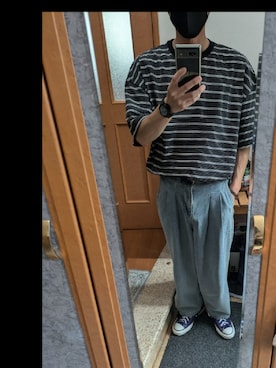「RUUBON（ルーボン）のアイテム（デニムパンツ）」を使った、wajgさん（メンズ・175cm）の夏コーディネート