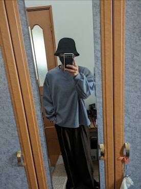 「LILL（リル）のアイテム（スウェット）」を使った、wajgさん（メンズ・175cm）の春コーディネート