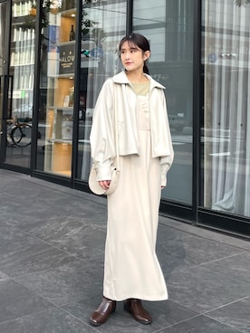 「CLEIO（クレイオ）のアイテム（ブルゾン）」を使った、sakiさん（レディース・160cm）の春コーディネート