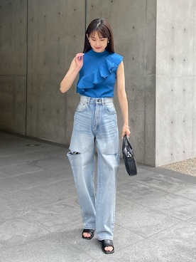 「GRL（グレイル）のアイテム（パンツ）」を使った、sakiさん（レディース・160cm）の夏コーディネート