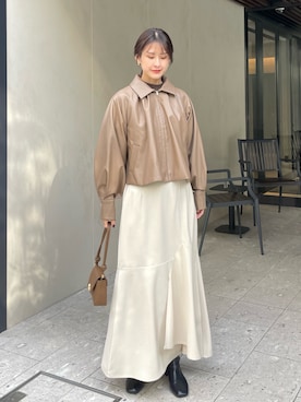 「CLEIO（クレイオ）のアイテム（ブルゾン）」を使った、sakiさん（レディース・160cm）の冬コーディネート