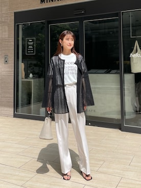 「GRL（グレイル）のアイテム（パンツ）」を使った、sakiさん（レディース・160cm）の春コーディネート