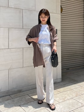 「GRL（グレイル）のアイテム（パンツ）」を使った、sakiさん（レディース・160cm）の夏コーディネート