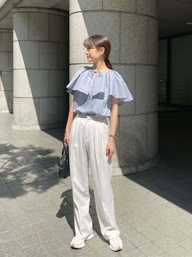 「GRL（グレイル）のアイテム（パンツ）」を使った、sakiさん（レディース・160cm）の春コーディネート