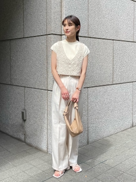 「UNE MANSION（ユヌマンション）のアイテム（シューズ）」を使った、sakiさん（レディース・160cm）の夏コーディネート