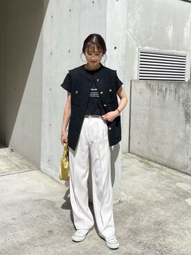 「GRL（グレイル）のアイテム（パンツ）」を使った、sakiさん（レディース・160cm）の春コーディネート