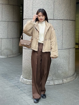 「CLEIO（クレイオ）のアイテム（ジャケット/アウター）」を使った、sakiさん（レディース・160cm）の冬コーディネート