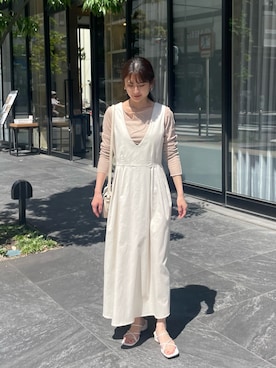 「UNE MANSION（ユヌマンション）のアイテム（シューズ）」を使った、sakiさん（レディース・160cm）の春コーディネート