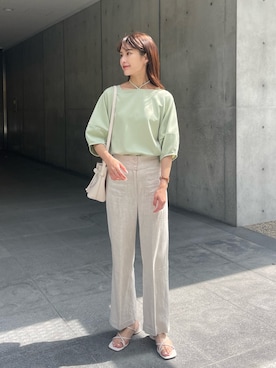 「UNE MANSION（ユヌマンション）のアイテム（シューズ）」を使った、sakiさん（レディース・160cm）の夏コーディネート