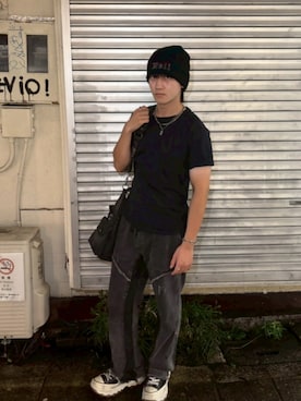 「アイテム（ニットキャップ/ビーニー）」を使った、yuさん（メンズ・174cm）の秋コーディネート