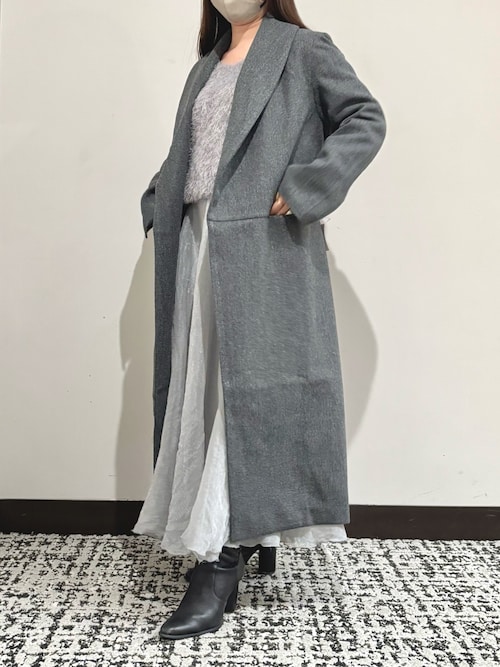 谷まりあさん着用！SWEET掲載商品【SETUP7】ソフトリバーコート風 ガウンコート　Relax TOTE ME Coat