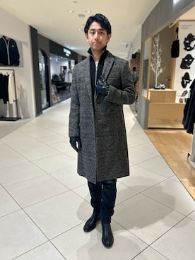 「アイテム（カーディガン/ボレロ）」を使った、Makotoさん（メンズ・180cm）の冬コーディネート
