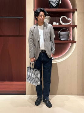 「アイテム（セットアップ）」を使った、Makotoさん（メンズ・180cm）の夏コーディネート