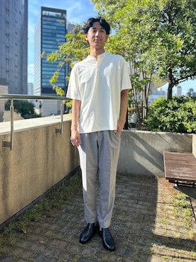 「アイテム（スリッポン）」を使った、Makotoさん（メンズ・180cm）の夏コーディネート