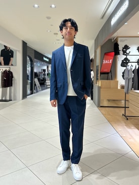 「アイテム（セットアップ）」を使った、Makotoさん（メンズ・180cm）の夏コーディネート