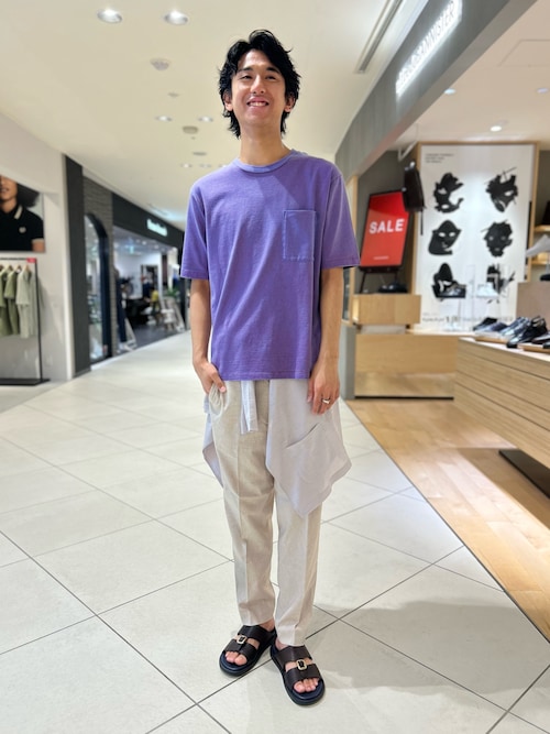 【シャンブレー加工】ポケットＴシャツ / 製品染めＴシャツ