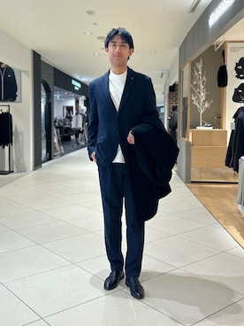 「アイテム（セットアップ）」を使った、Makotoさん（メンズ・180cm）の冬コーディネート