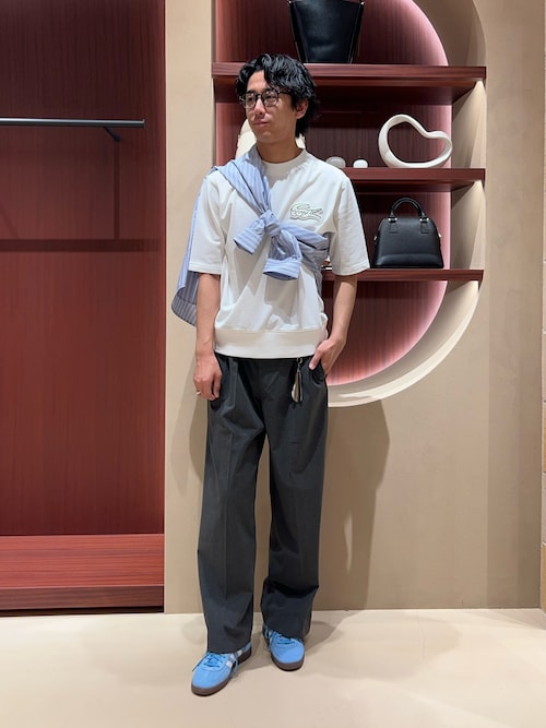 【LACOSTE / ラコステ】オーバーサイズクロックエンブレムスウェットTシャツ / 半袖スウェットTシャツ / 半袖トレーナー / ユニセックス