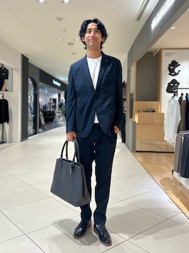 「アイテム（トートバッグ）」を使った、Makotoさん（メンズ・180cm）の秋コーディネート