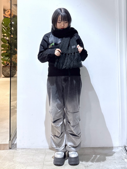 セール】RUBBER PATCH KNIT SCARF（マフラー）｜X-girl（エックス