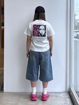 X-girl（エックスガール）の「X-girl x YURINO MESH L/S TOPS（Tシャツ