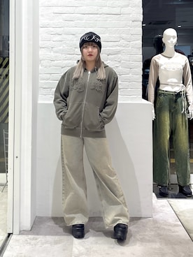 「X-girl（エックスガール）のアイテム」を使った、かのんさん（レディース・155cm）の秋コーディネート