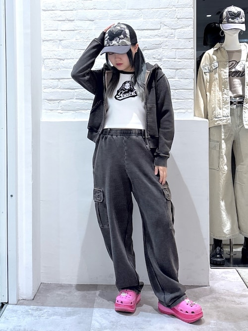 OVERDYED NUMBER PATCH CARGO SWEATPANTS（スウェットパンツ）｜X-girl