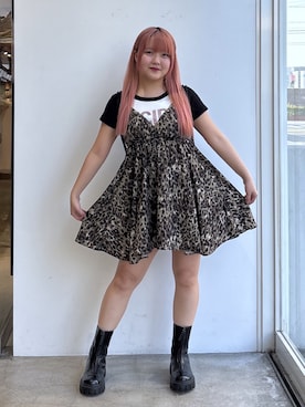 「X-girl（エックスガール）のアイテム」を使った、かのんさん（レディース・155cm）の春コーディネート