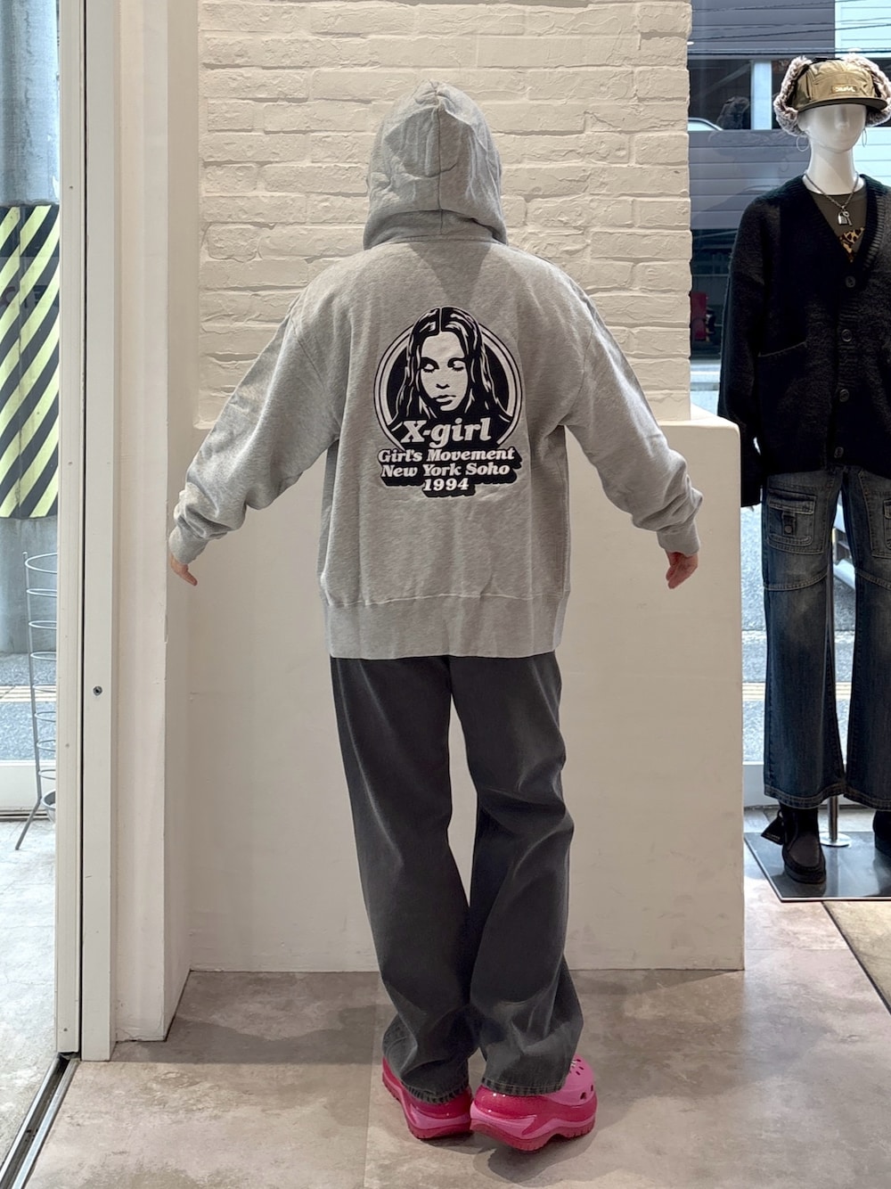 カールおじさん X-girl（エックスガール）の「MESSAGE AND FACE ZIP UP SWEAT