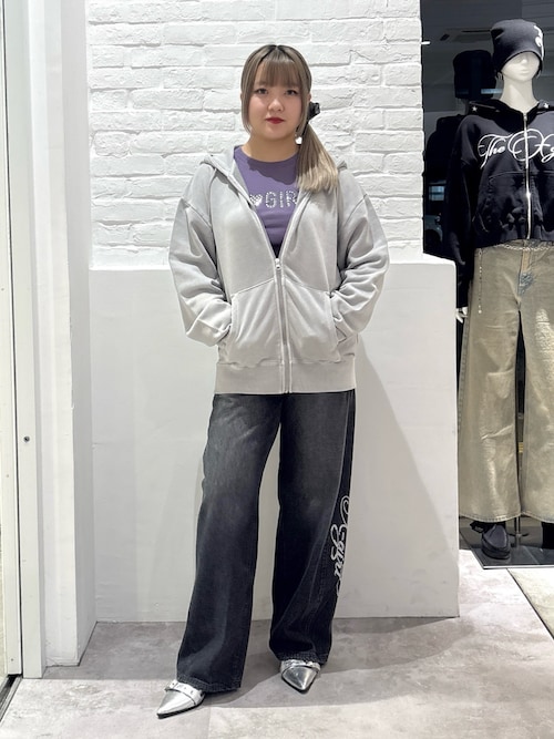 PIGMENT DYED FACE LABEL ZIP UP SWEAT HOODIE（パーカー）｜X