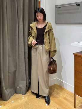 「アイテム（ミリタリージャケット）」を使った、ゆうりさん（レディース・155cm）の秋コーディネート