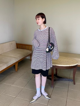 「KBF（ケイビーエフ）のアイテム（パンツ）」を使った、misakiさん（レディース・160cm）の春コーディネート