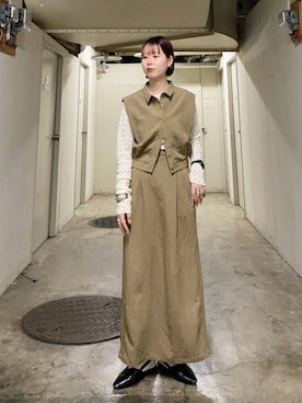 「KBF（ケイビーエフ）のアイテム（ジャケット/アウター）」を使った、misakiさん（レディース・160cm）の春コーディネート