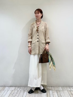 「KBF（ケイビーエフ）のアイテム（ジャケット/アウター）」を使った、misakiさん（レディース・160cm）の春コーディネート