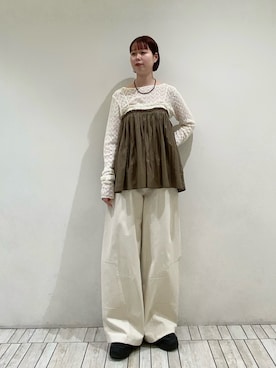 「KBF（ケイビーエフ）のアイテム（パンツ）」を使った、misakiさん（レディース・160cm）の春コーディネート